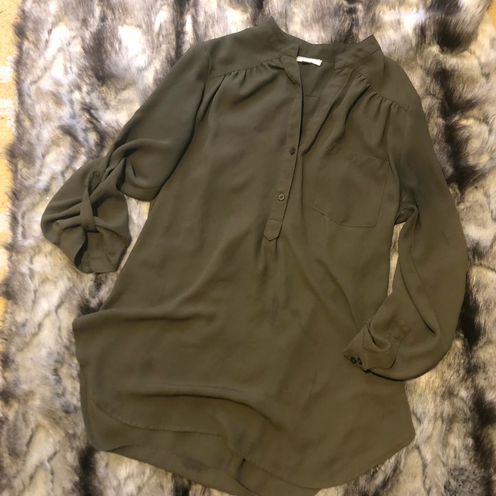Nordstrom Olive Green flowy blouse